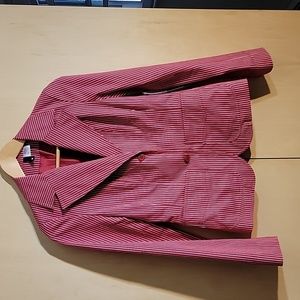 Divided Red Striped Blazer - Size 8
